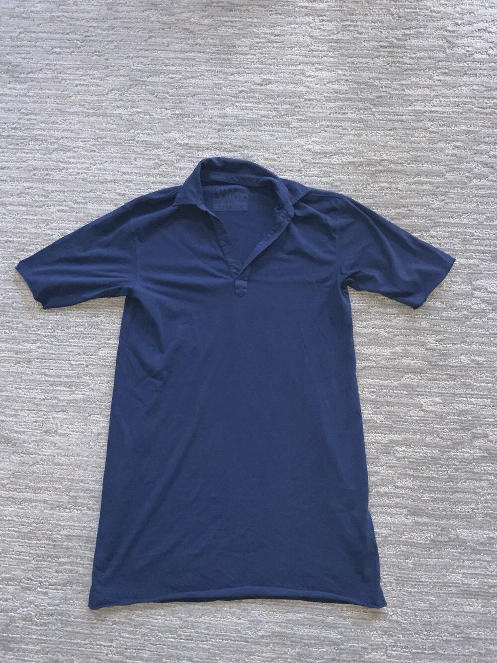 Frank & Eileen Polo Dress Womens Size S Solid Blue Collard Long Shirt GUC